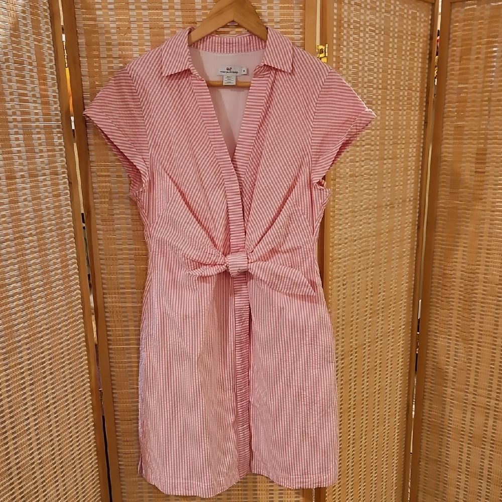 Vineyard Vines Pink and White Striped Mini Dress